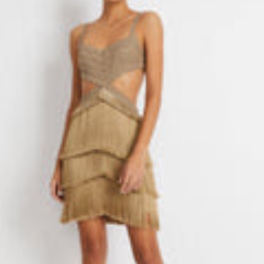 PatBO Beige Layered Midi Dress